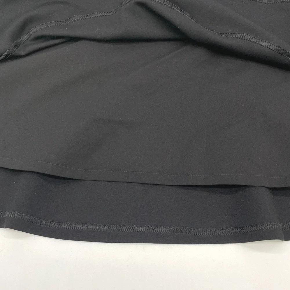 Ralph Lauren LRL Skirt Women 6P Black Tiered Stretch Flared Minimal Preppy Luxe - Picture 8 of 11